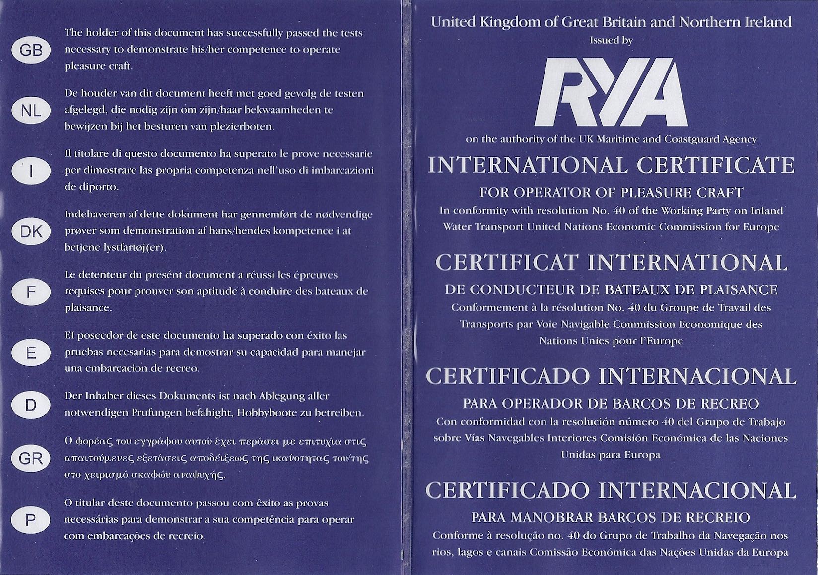 ICC – International Certificate Of Competence - Miramar Sailing